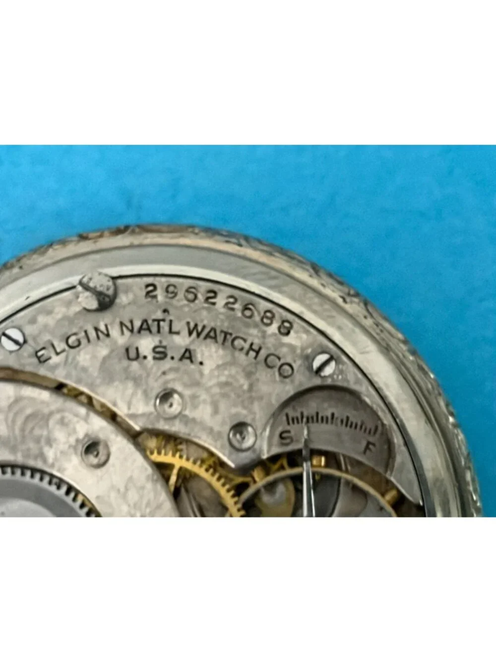 1927 Elgin Pocket Watch 303 Model 3 class 114 12s 7kj supreme case 4 parts or re